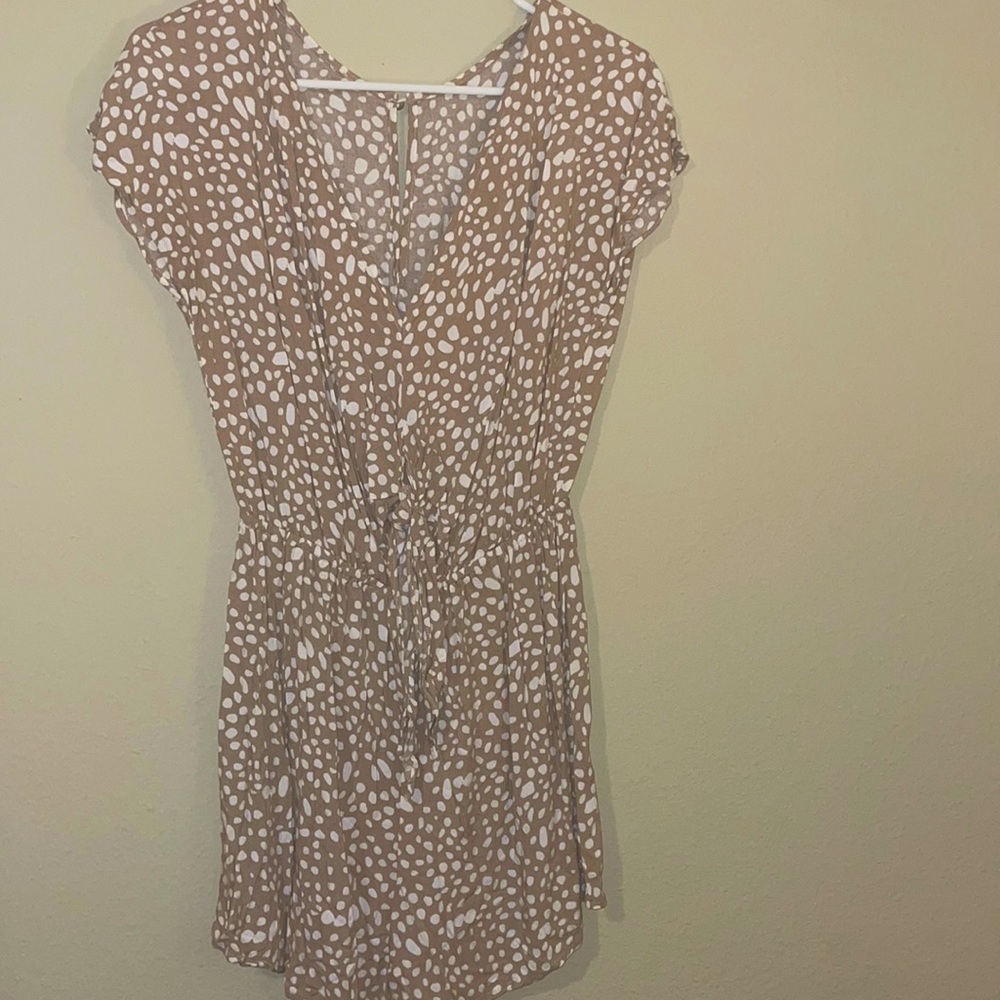 Tan and white romper